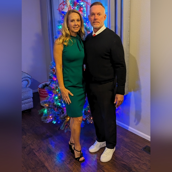 Calvin Klein Size 4 Green Sleeveless Bow Sheath Cocktail or Work Dress - Picture 2 of 7